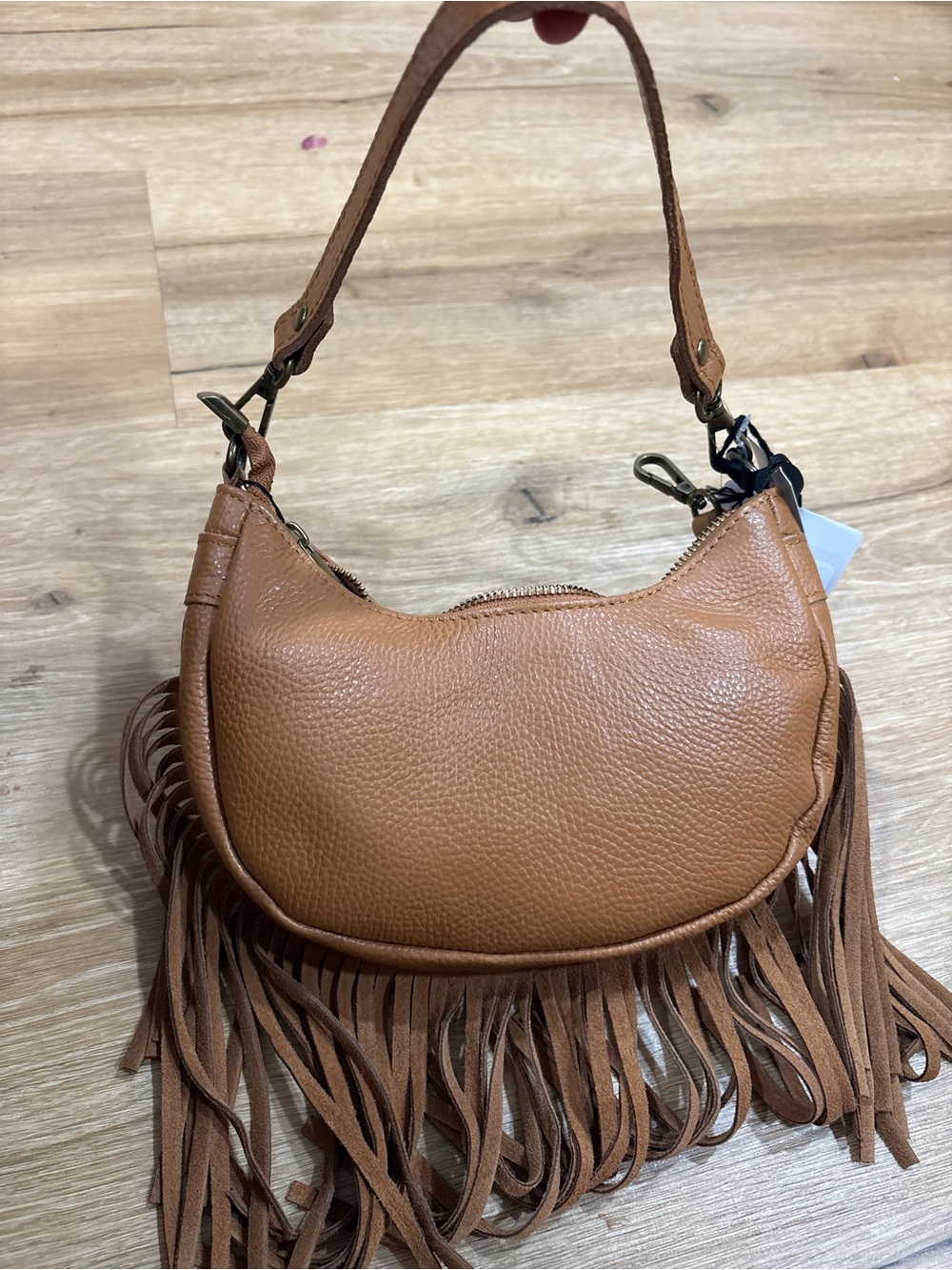 Tan Leather Fringe bohemian western cowgirl  Shoulder Bag detachable. - Picture 10 of 14